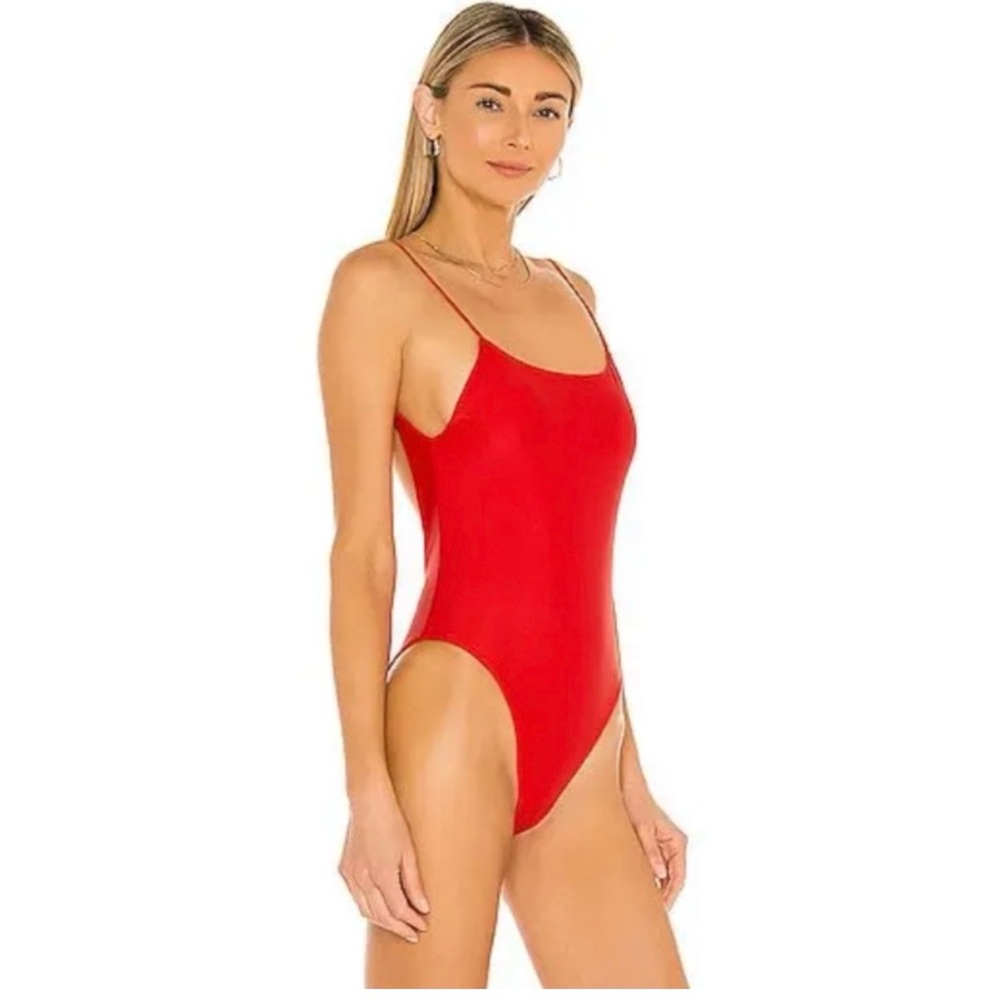 JADE SWIM Trophy One Piece Swimsuit Lava Red Size Small NWT Hailey Bieber VOGUE
